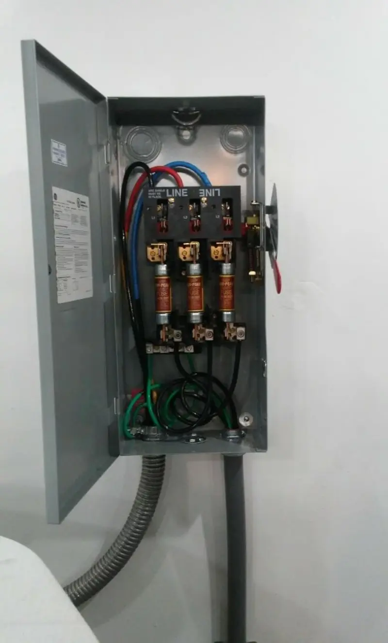 Three-phase disconnect switch installed for Electrical Wiring & Rewiring in Boulder Hill